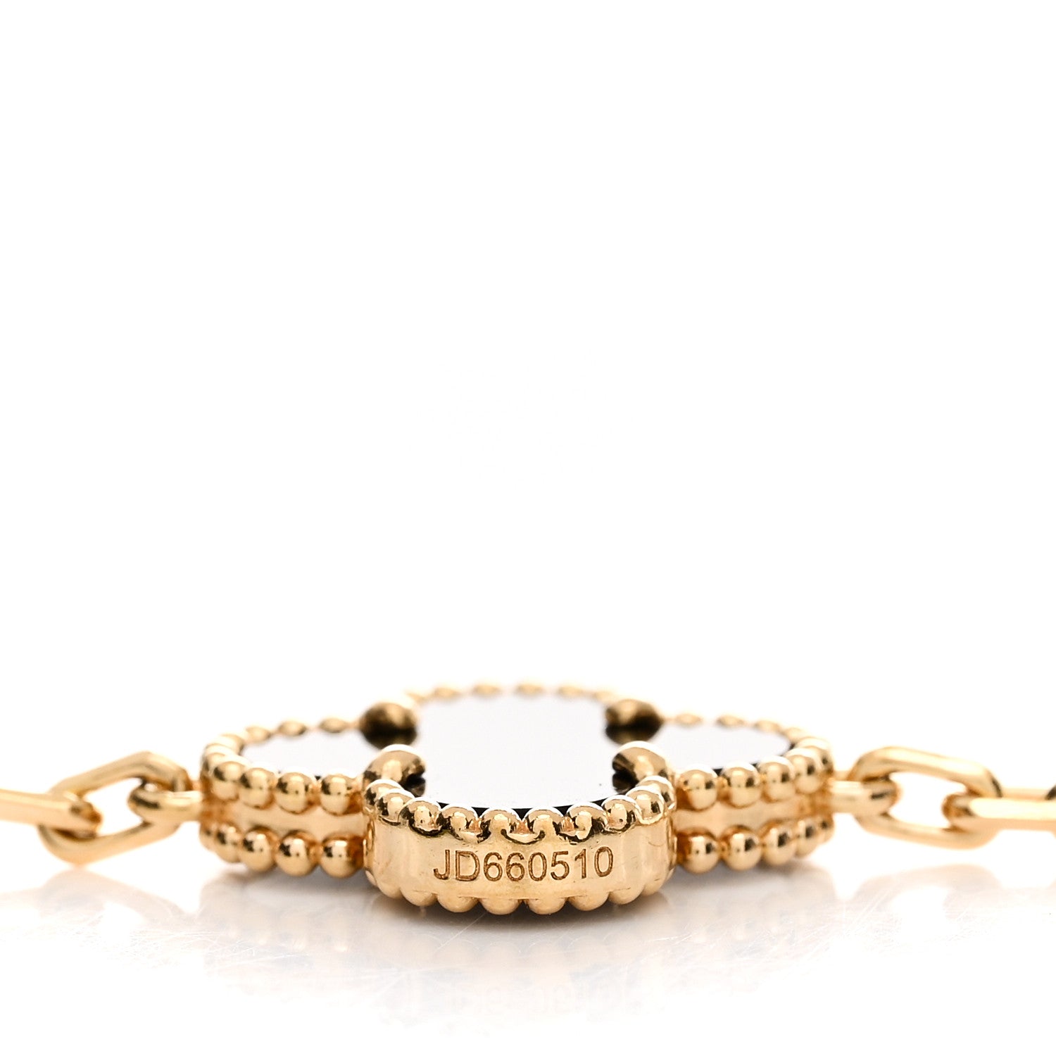 Van Cleef & Arpels 18K Yellow Gold Black Onyx 5 Motifs Vintage Alhambra Bracelet 3 of 5