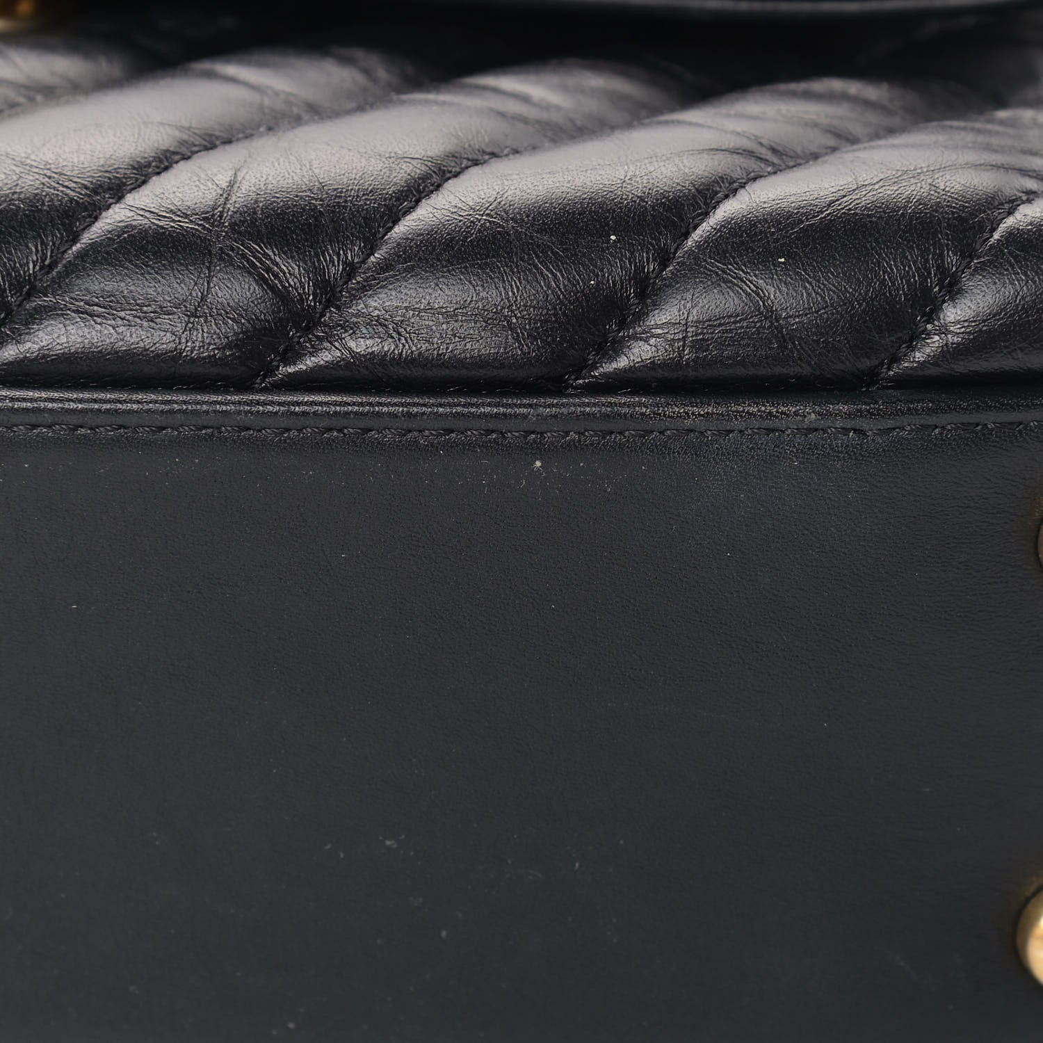 Chanel Aged Calfskin Chevron Quilted Mini Coco Handle Flap Black 10 of 15