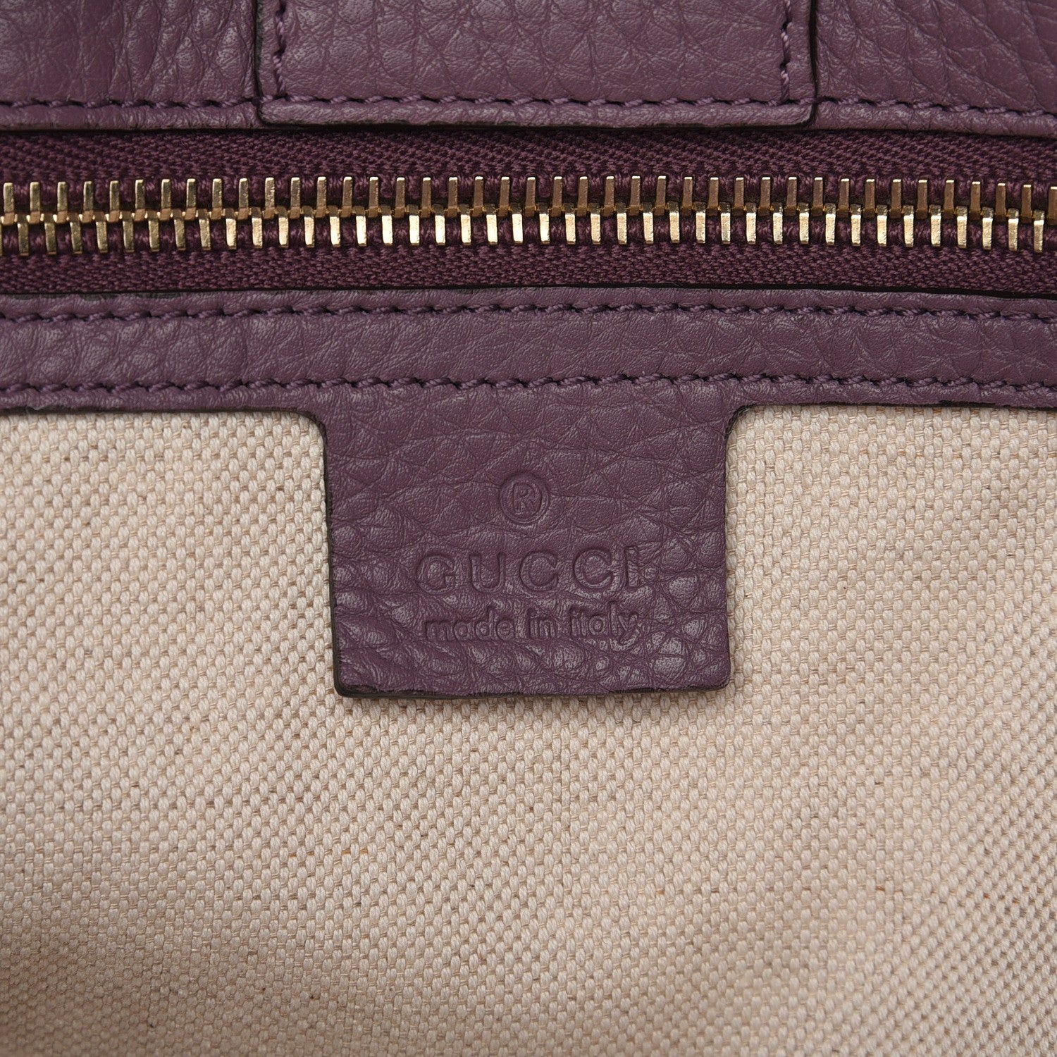 Gucci Calfskin Large Bamboo Shopper Tote Purple 7 of 8