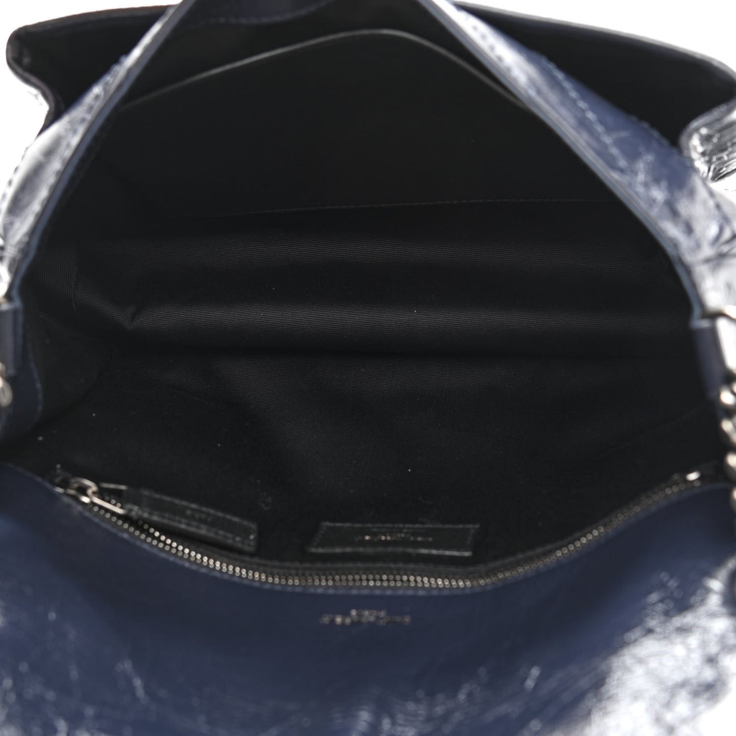 Crinkled Calfskin Matelasse Monogram Medium Niki Chain Satchel Deep Marine