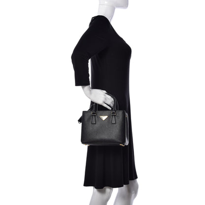 Prada Saffiano Lux Micro Galleria Shoulder Bag Black 3 of 19