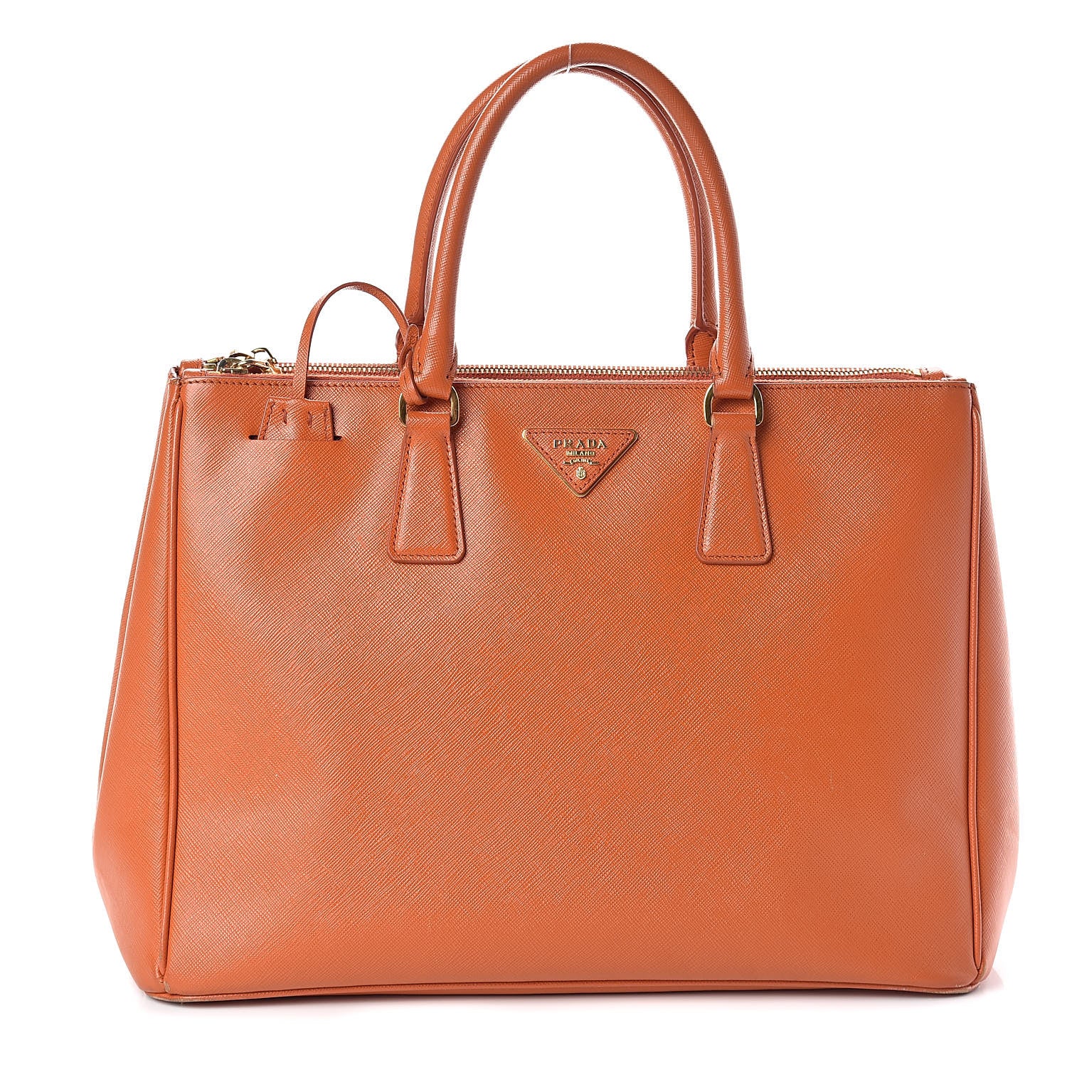 Prada Saffiano Large Galleria Double Zip Tote Papaya 1 of 13