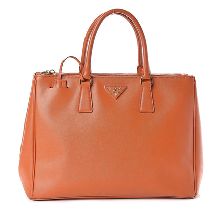 Prada Saffiano Large Galleria Double Zip Tote Papaya 1 of 13