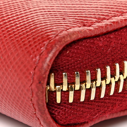 Prada Saffiano Metal Zip Around Wallet Fuoco 10 of 14