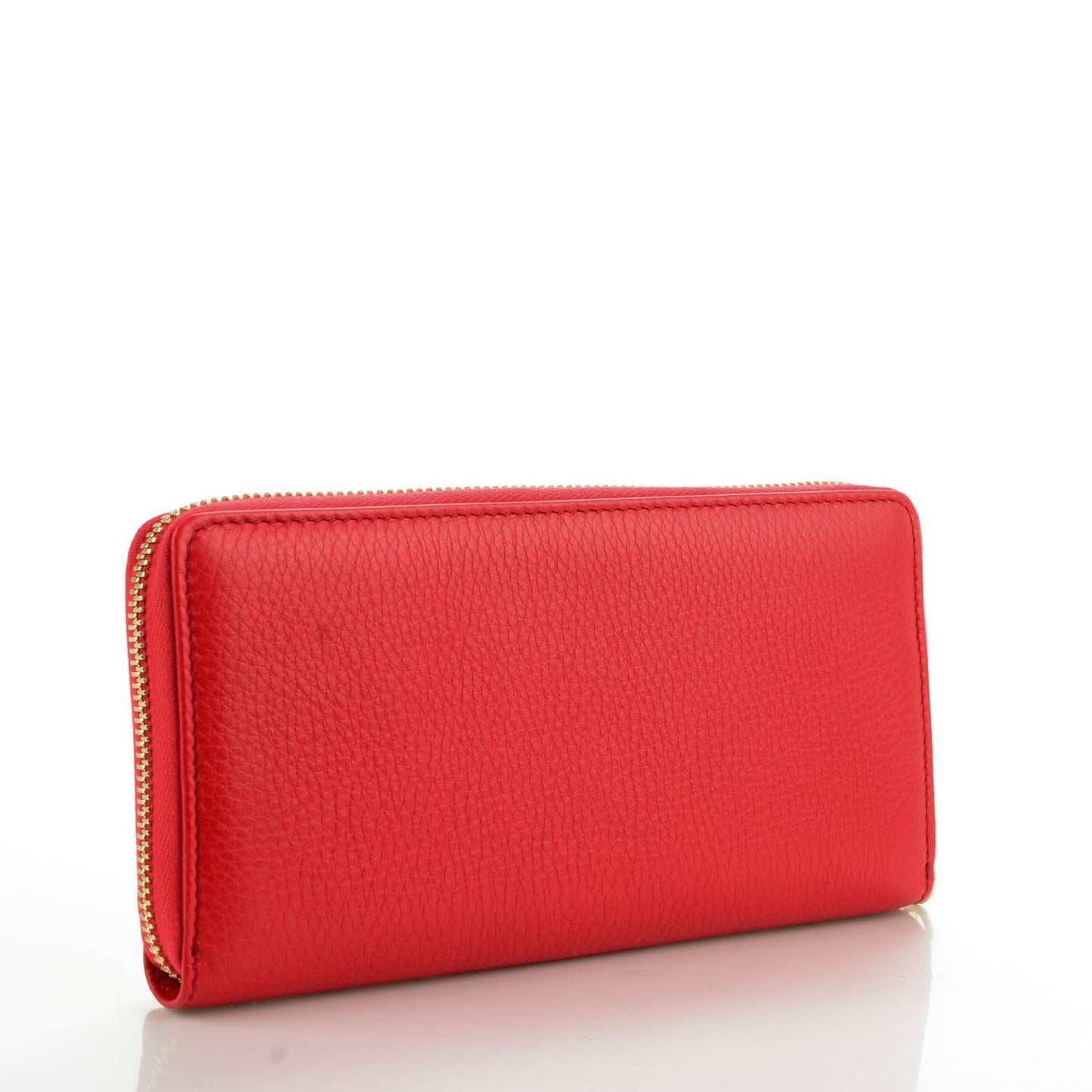 Pebbled Calfskin Soho Zip Around Wallet Red