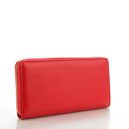 Gucci Pebbled Calfskin Soho Zip Around Wallet Red 3 of 7