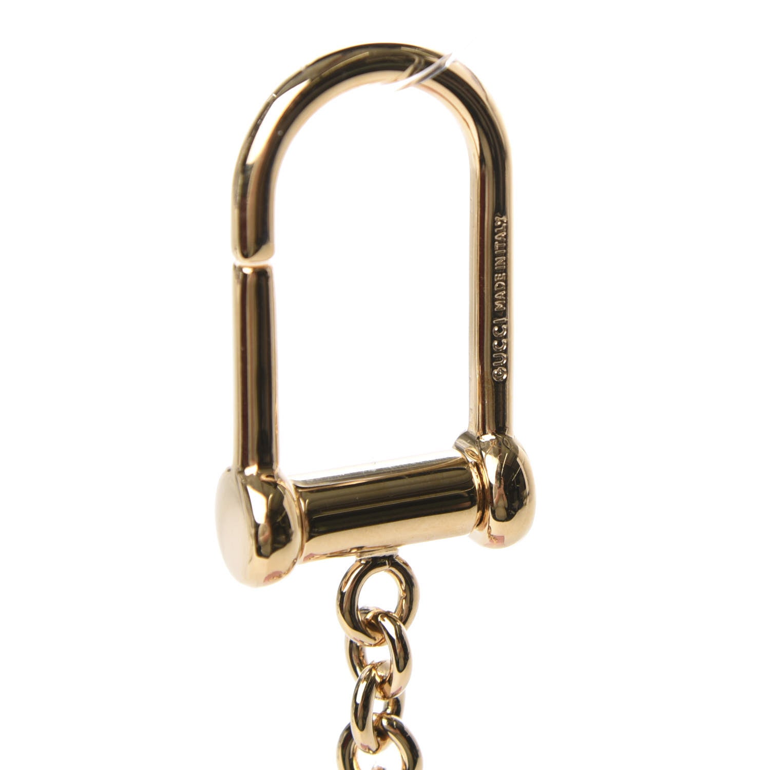 Gucci Textured Calfskin Enamel Single Porte Rouges Keychain Wild Rose 3 of 4
