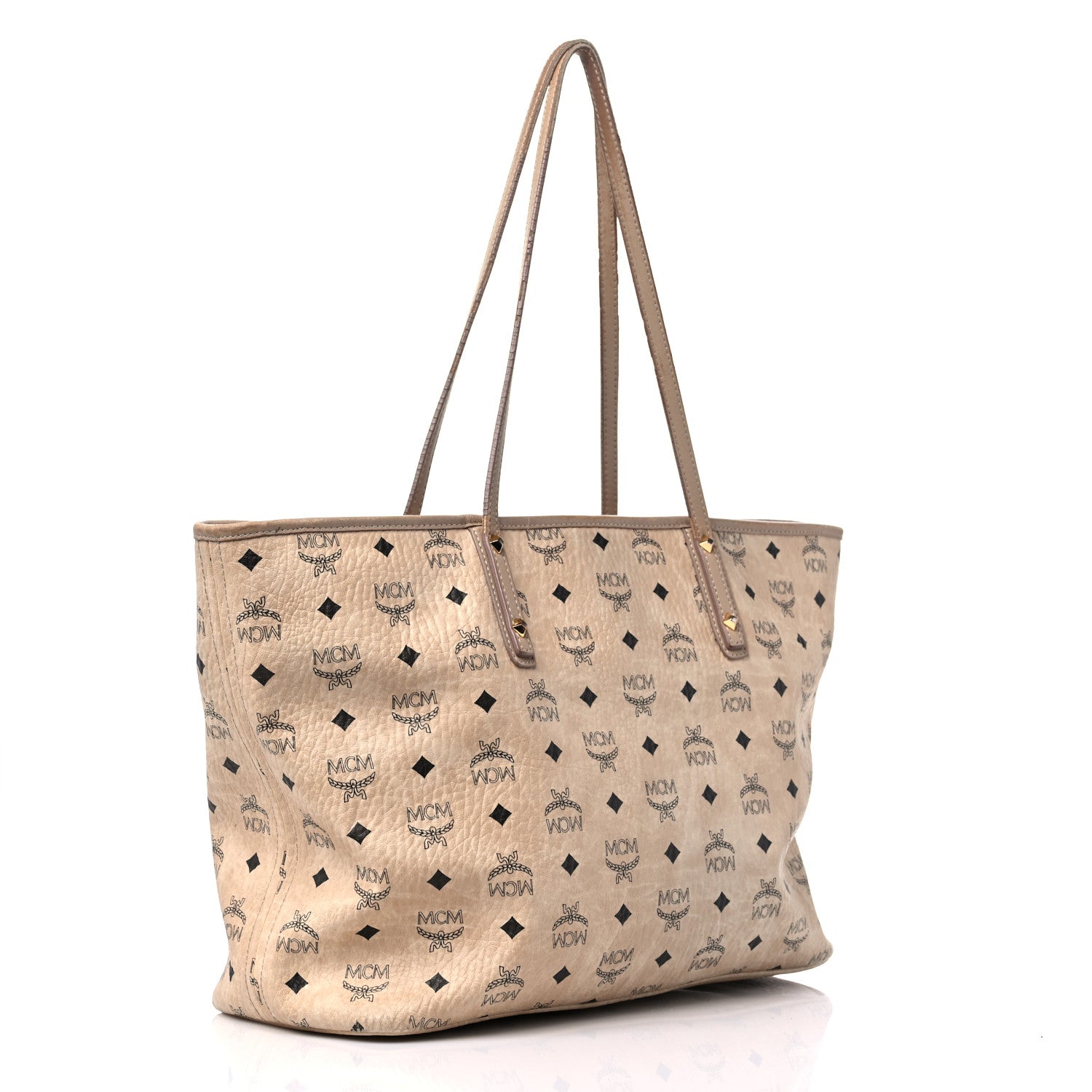 MCM Visetos Medium Liz Reversible Shopper Tote Beige 3 of 20