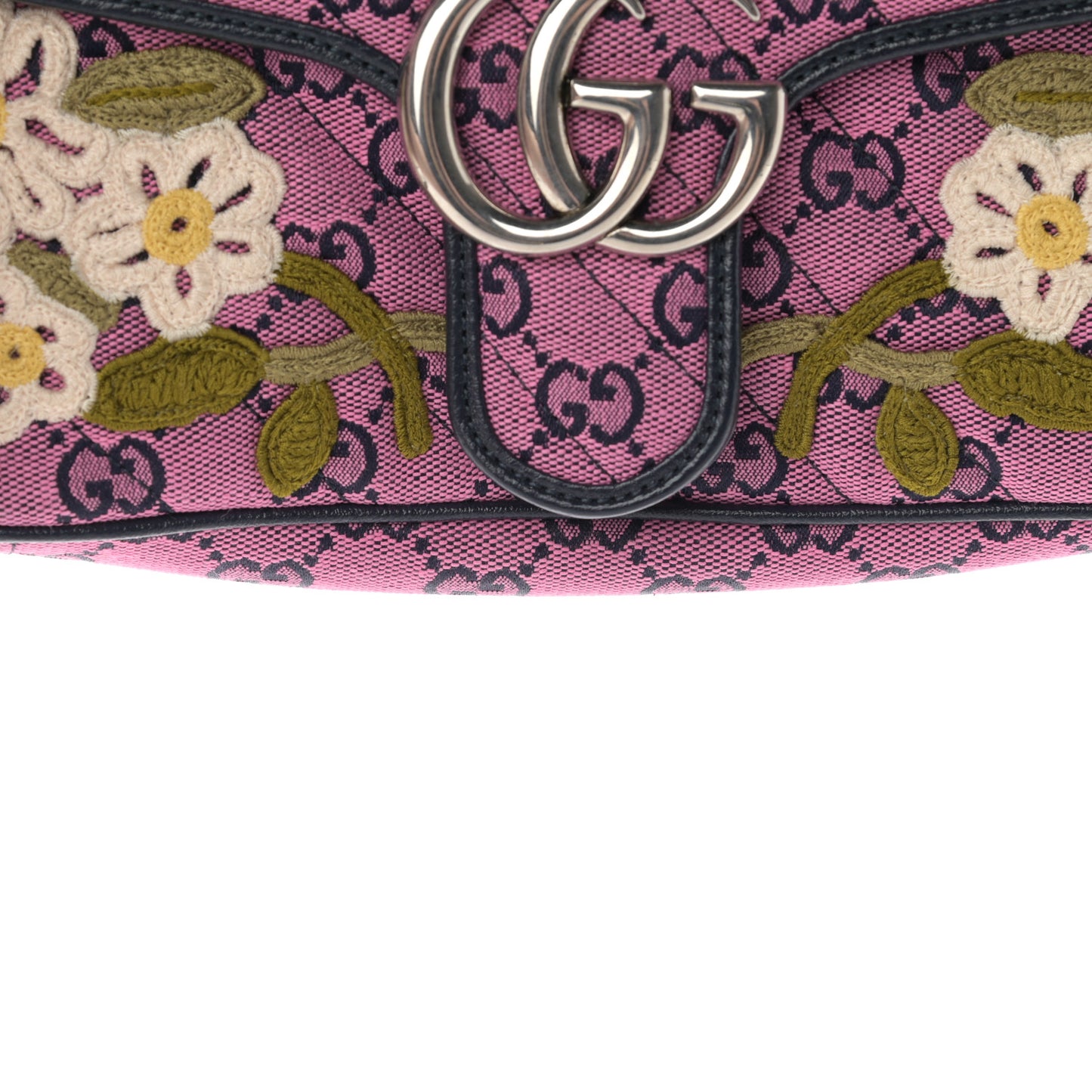 Monogram Multicolor Matelasse Diagonal Floral Embroidered Small GG Marmont Shoulder Bag Pink Blue Ivory Green Lilac