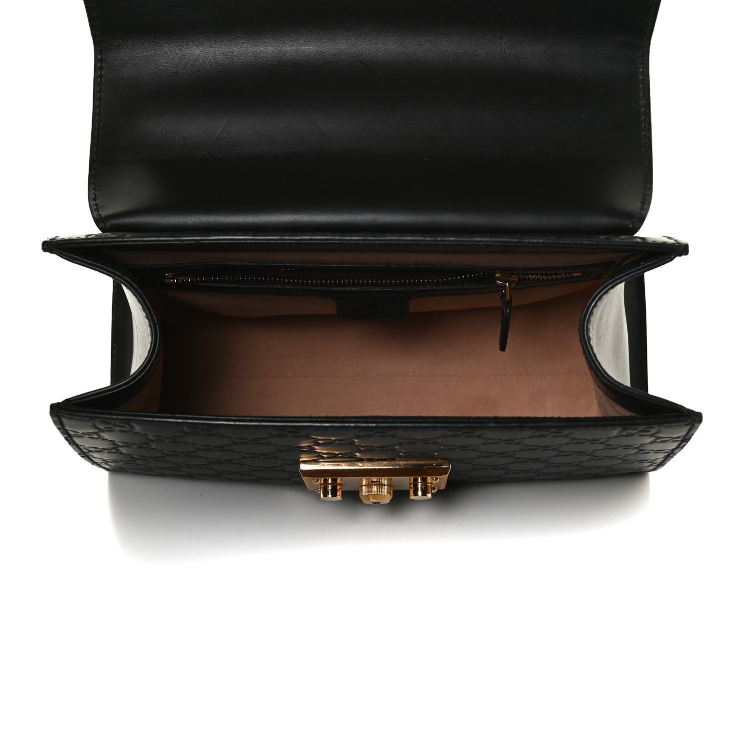 Gucci Guccissima Signature Small Padlock Top Handle Bag Black 5 of 18
