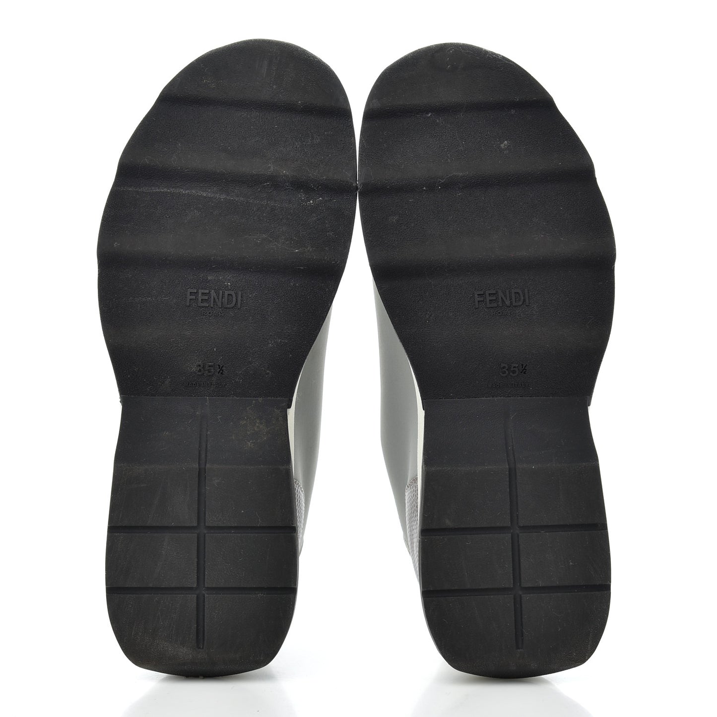 Neoprene Calfskin Rainbow Studded Sneaker 35.5 Gray