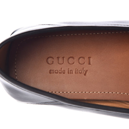Gucci Velvety Calfskin Web Mens Noel Driver Loafers 8 Black 7 of 9