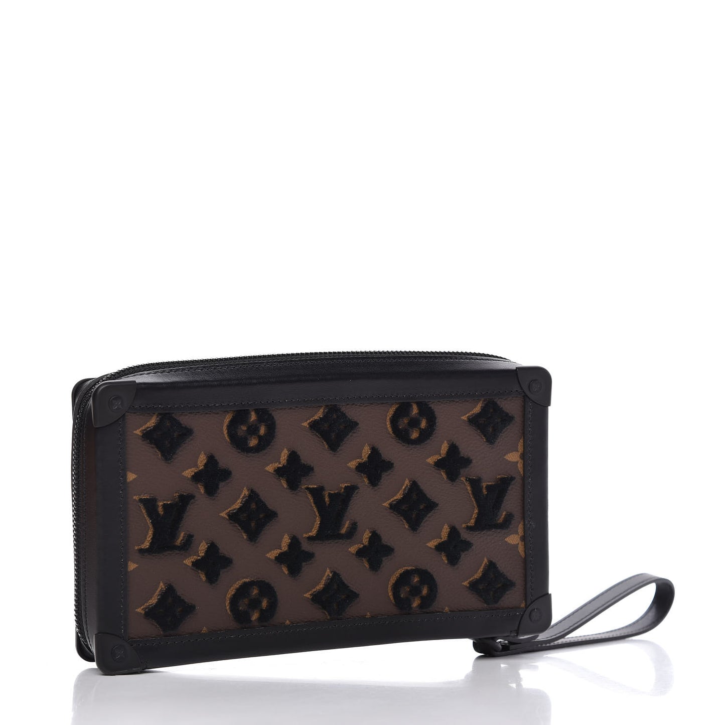 Monogram Tuffetage Soft Trunk Clutch Black