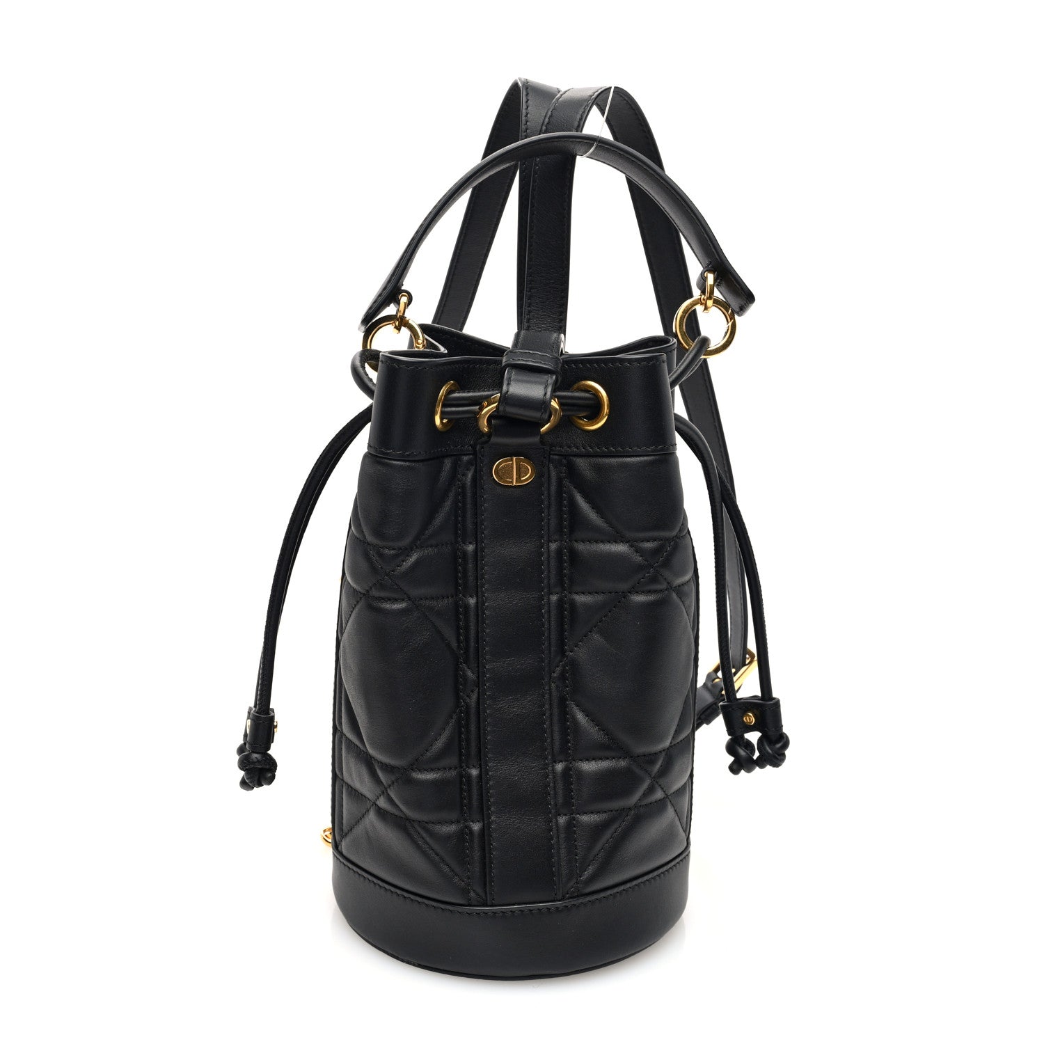 Christian Dior Calfskin Macrocannage Cannage Small Drawstring Backpack Black 1 of 9