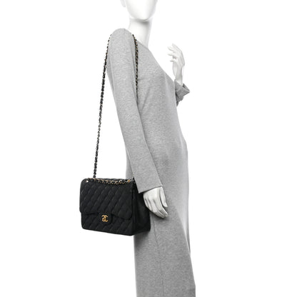 Chanel Caviar Quilted Jumbo Double Flap Black 2 of 11