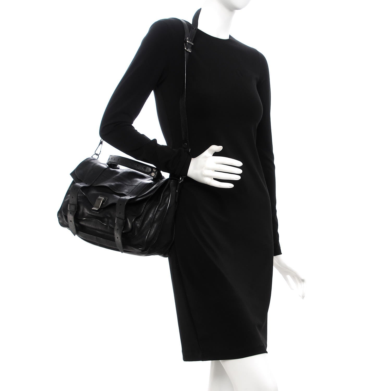 Proenza Schouler Lambskin Medium PS1 Satchel Black 2 of 8