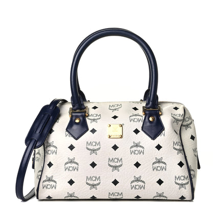 MCM Visetos Boston Satchel White 1 of 7