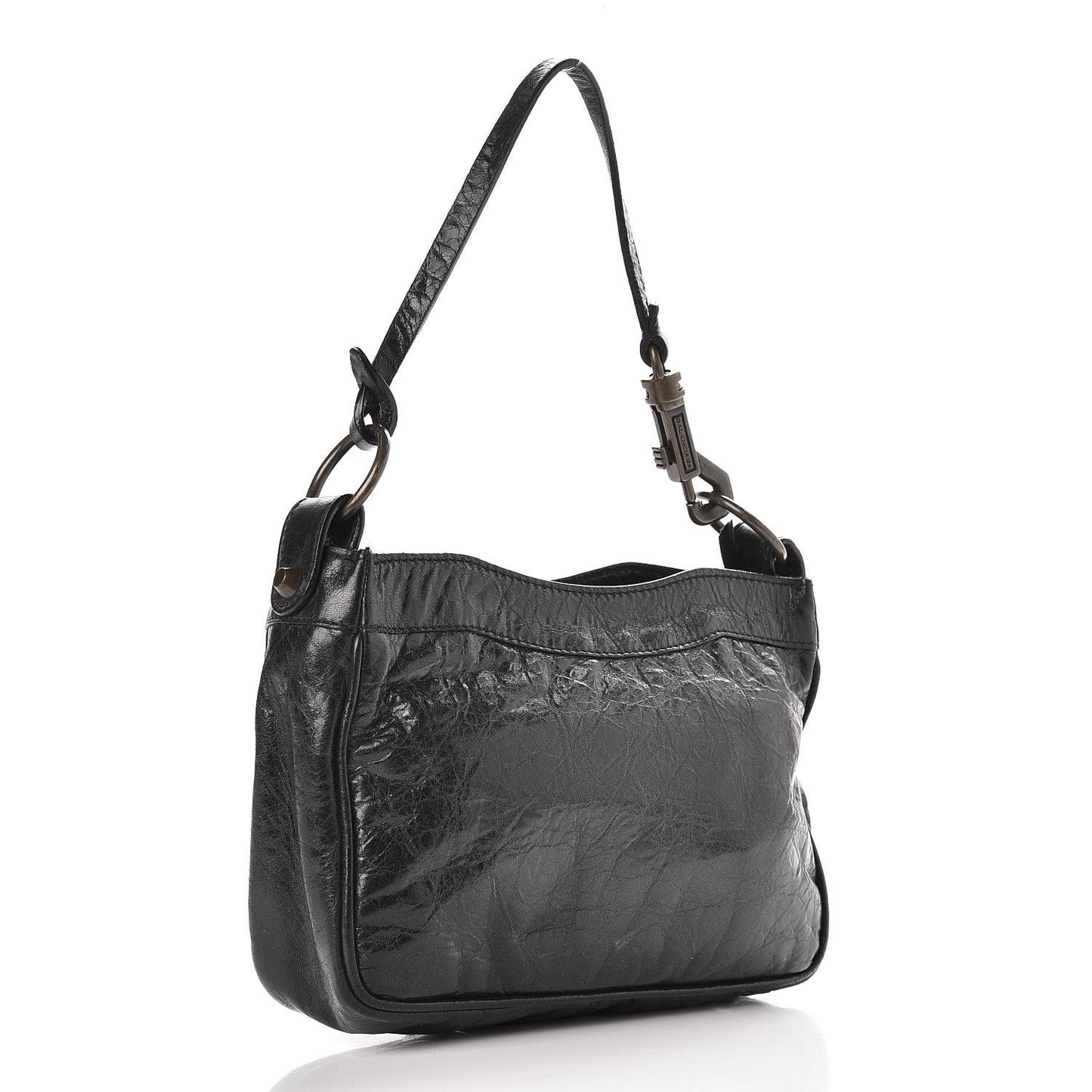 Chevre Classic Hardware Shoulder Bag Black