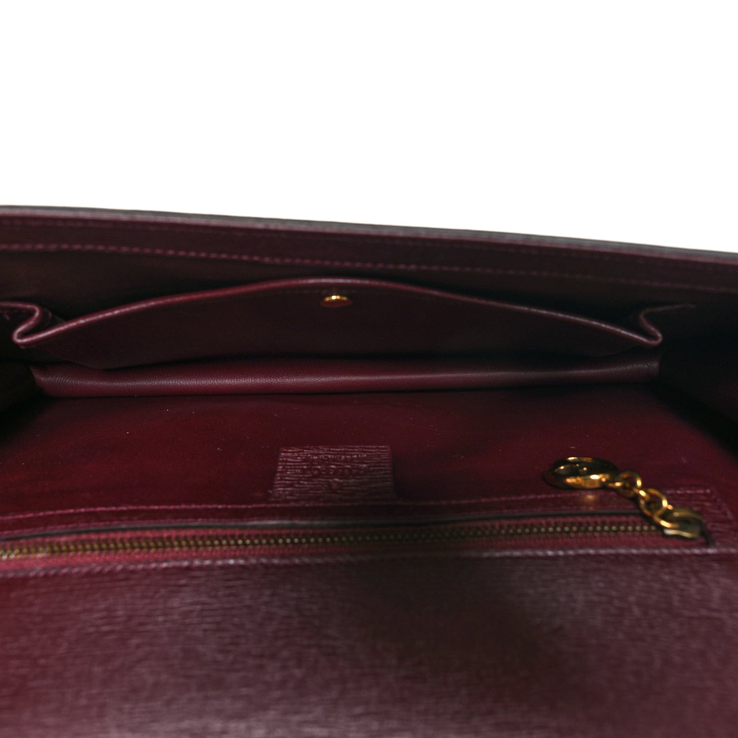 Textured Calfskin Heartbeat Print Clutch New Wine