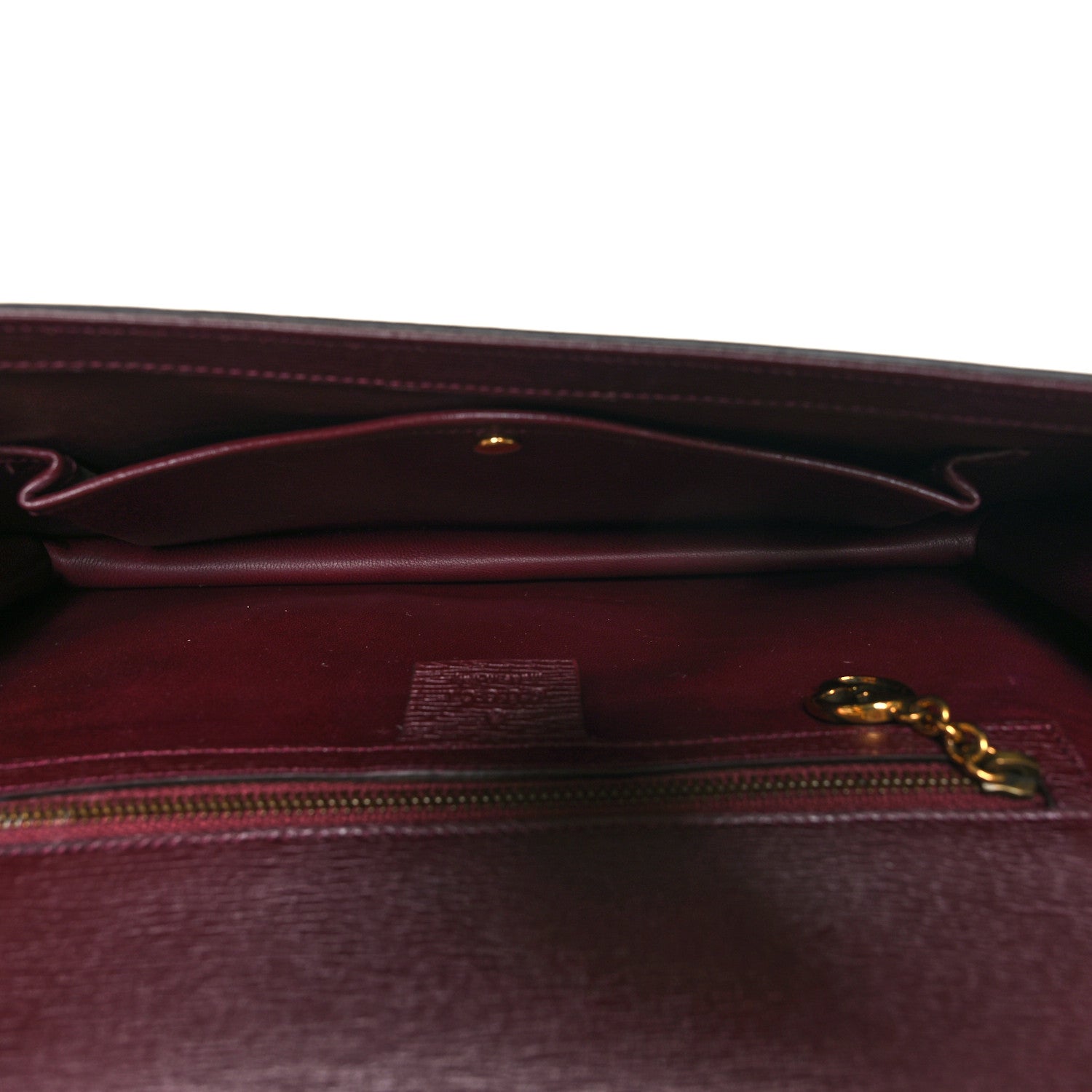 Gucci Textured Calfskin Heartbeat Print Clutch New Wine 5 of 10