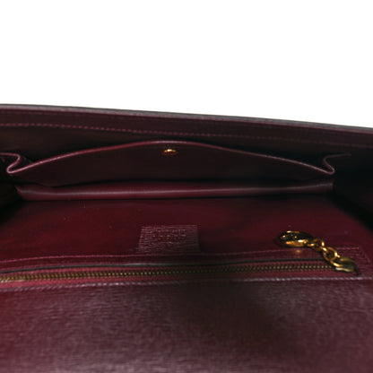 Gucci Textured Calfskin Heartbeat Print Clutch New Wine 5 of 10