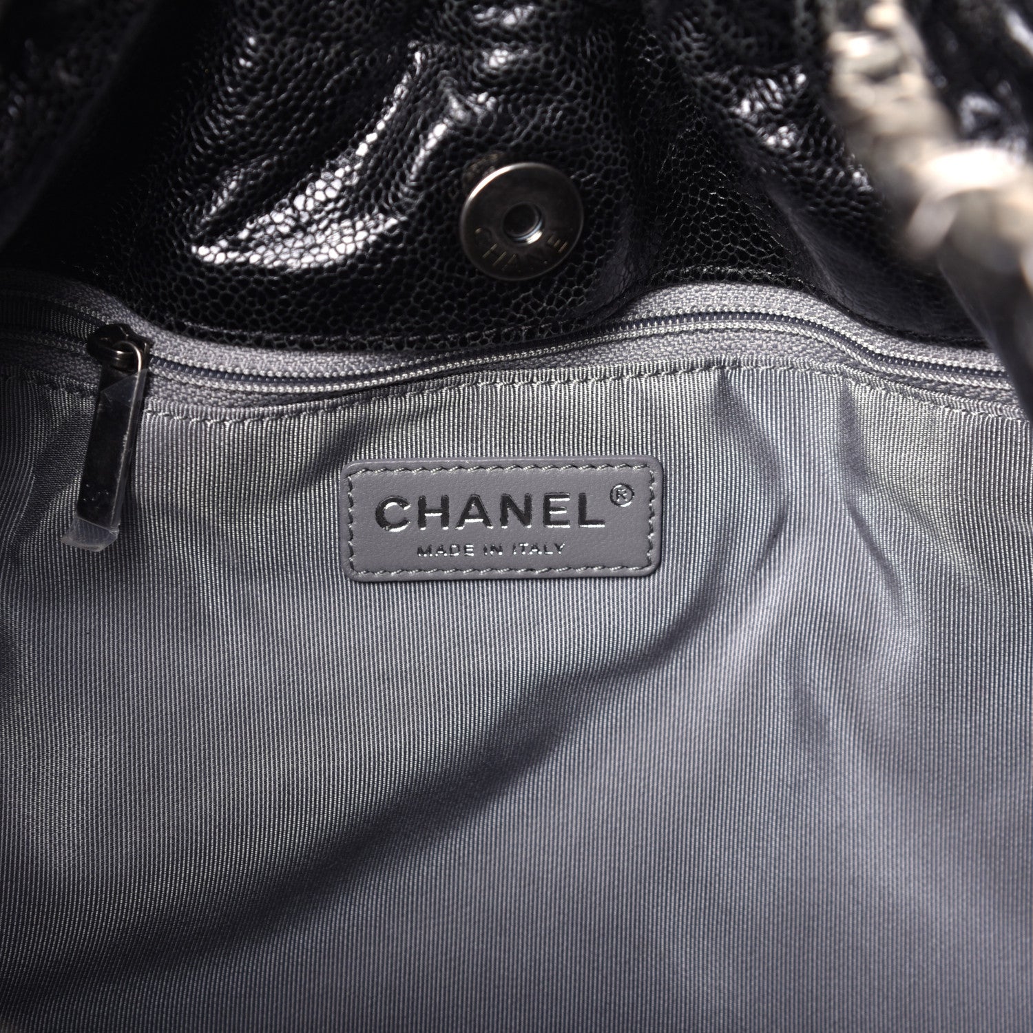 Chanel Caviar Quilted Medium Elastic Shopping Tote Black 6 of 9