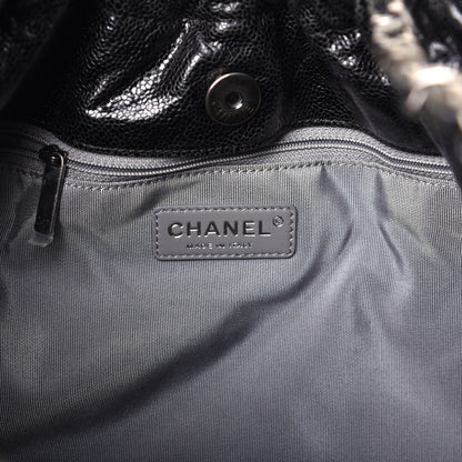 Chanel Caviar Quilted Medium Elastic Shopping Tote Black 6 of 9