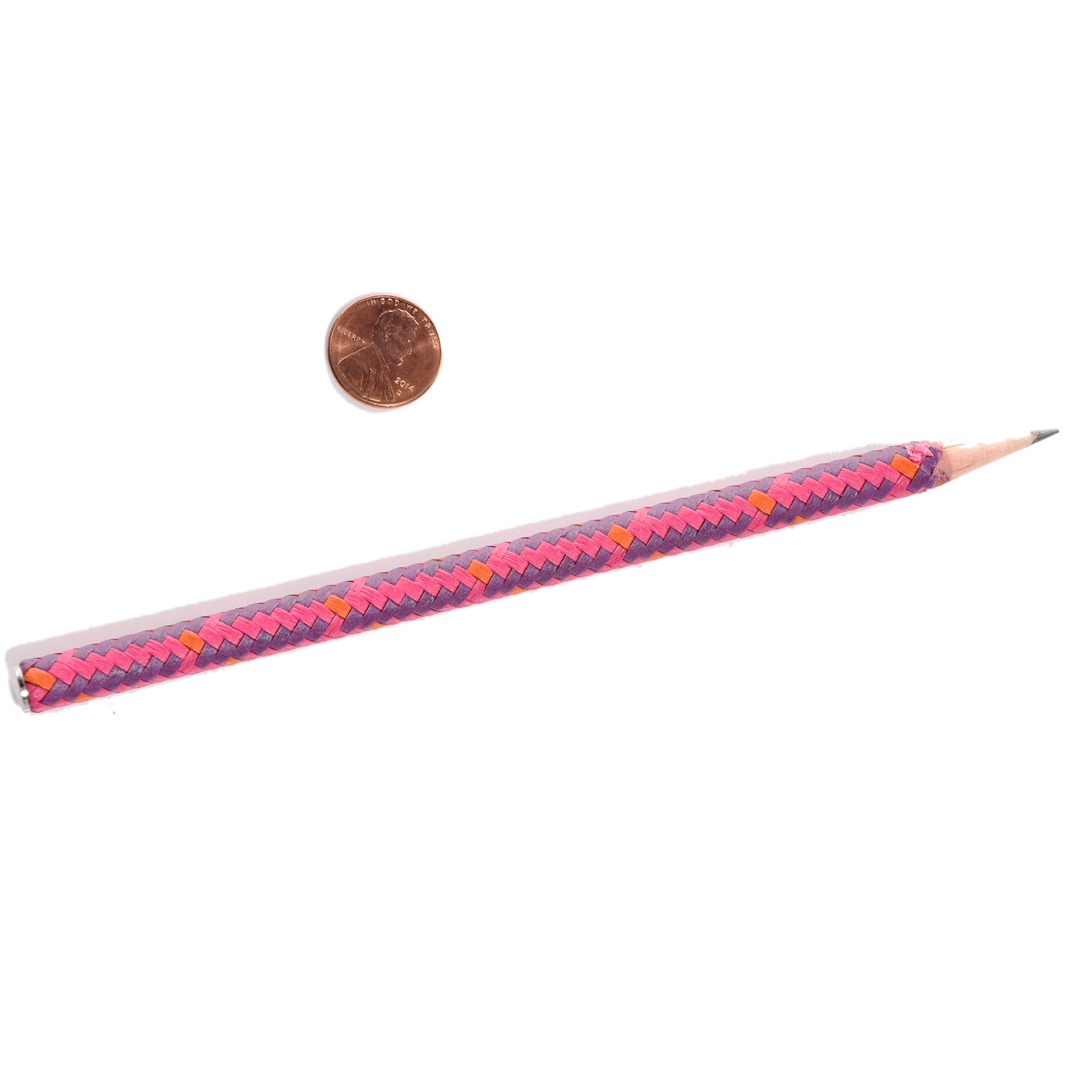 Hermes Madras Goatskin Arlequin Pencil Violet Shocking Pink Orange 2 of 5