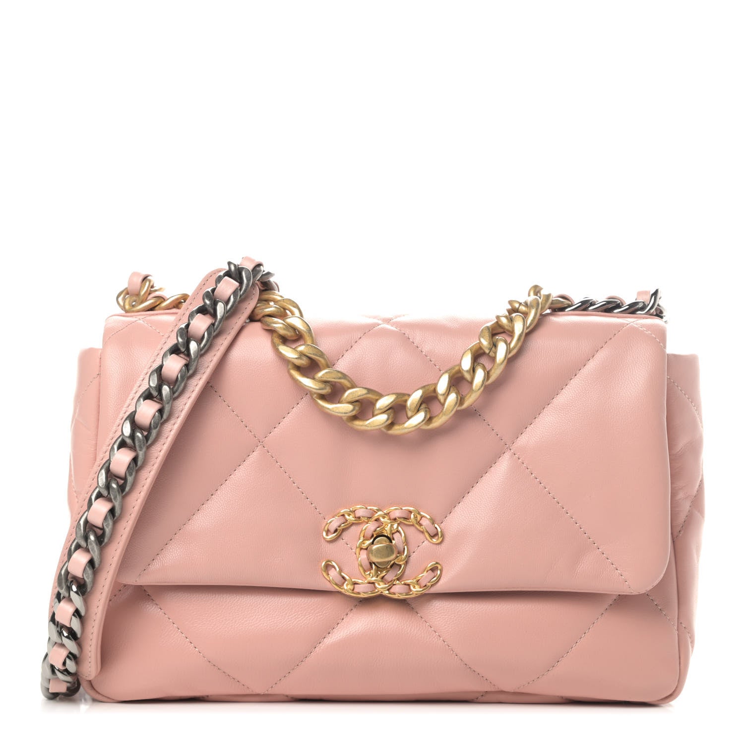Chanel Goatskin Quilted Medium Chanel 19 Flap Light Pink 1 of 4