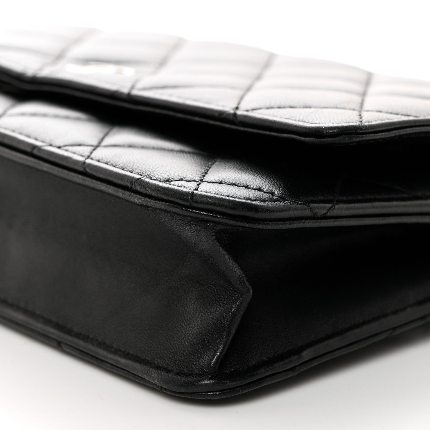 Chanel Lambskin Quilted Wallet On Chain WOC Black 11 of 11