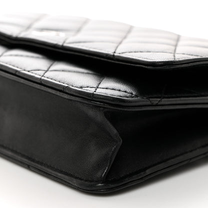 Chanel Lambskin Quilted Wallet On Chain WOC Black 11 of 11