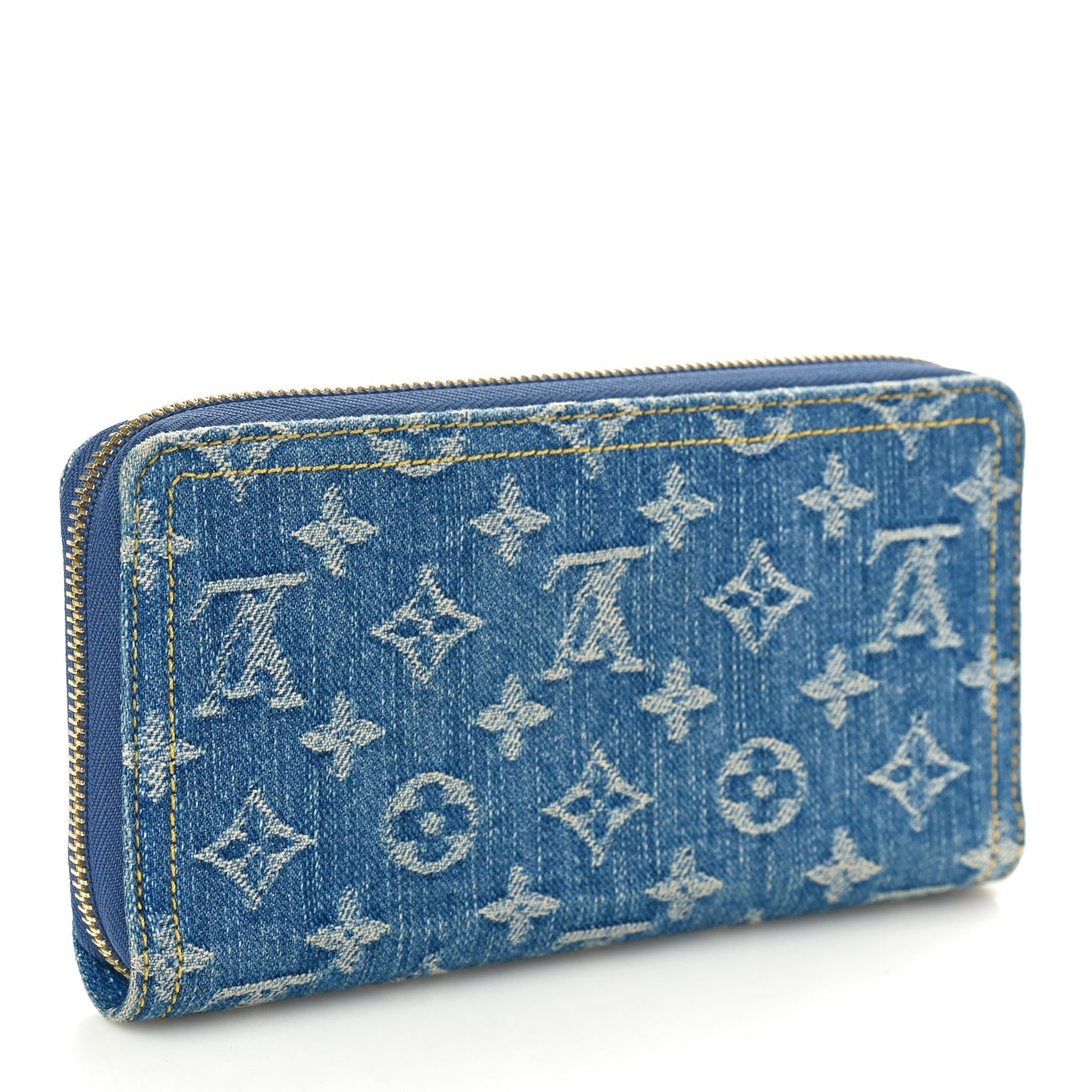 Monogram Denim Zippy Wallet NM Blue