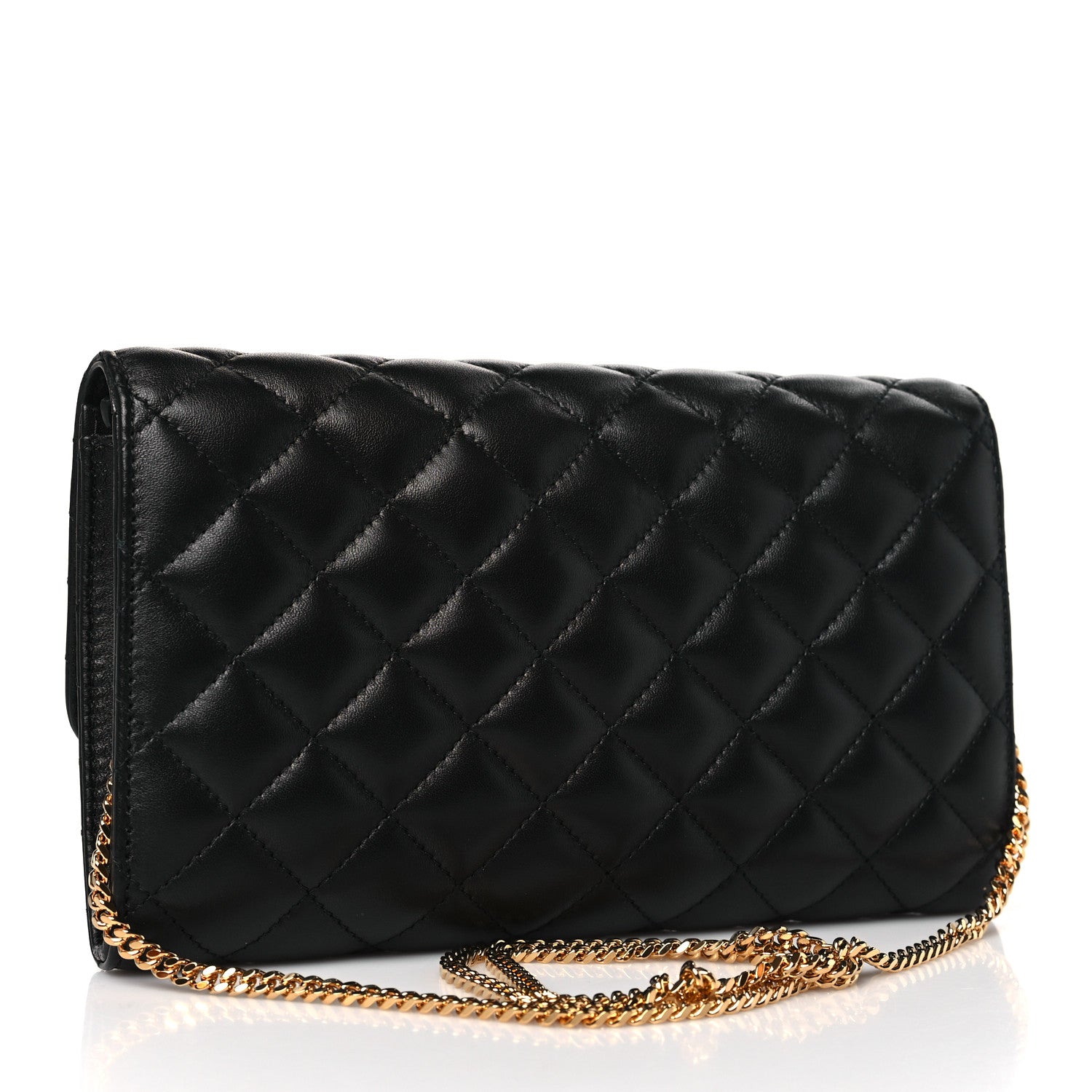 Versace Lambskin Quilted Medusa Wallet on Chain Crossbody Black 3 of 8