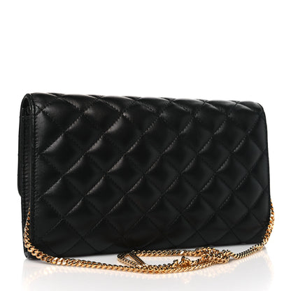 Versace Lambskin Quilted Medusa Wallet on Chain Crossbody Black 3 of 8