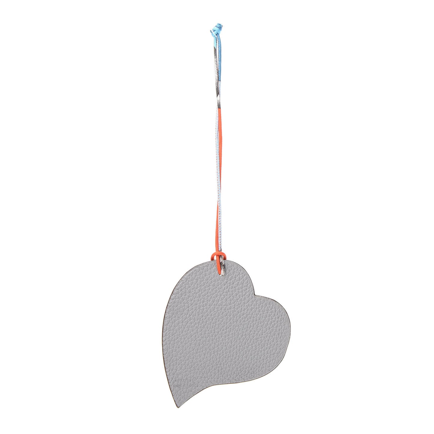 Togo Epsom Petit H Heart Bag Charm Gris Mouette Black