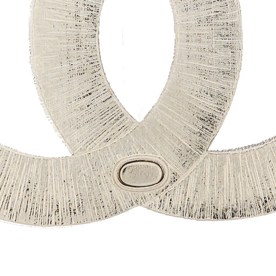 Chanel Baguette Crystal CC Brooch Silver 3 of 4