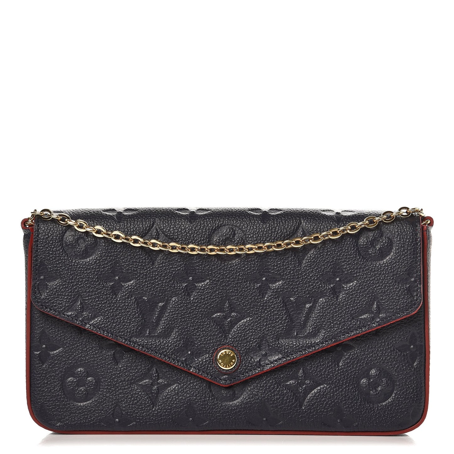 Empreinte Pochette Felicie Chain Wallet Marine Rouge