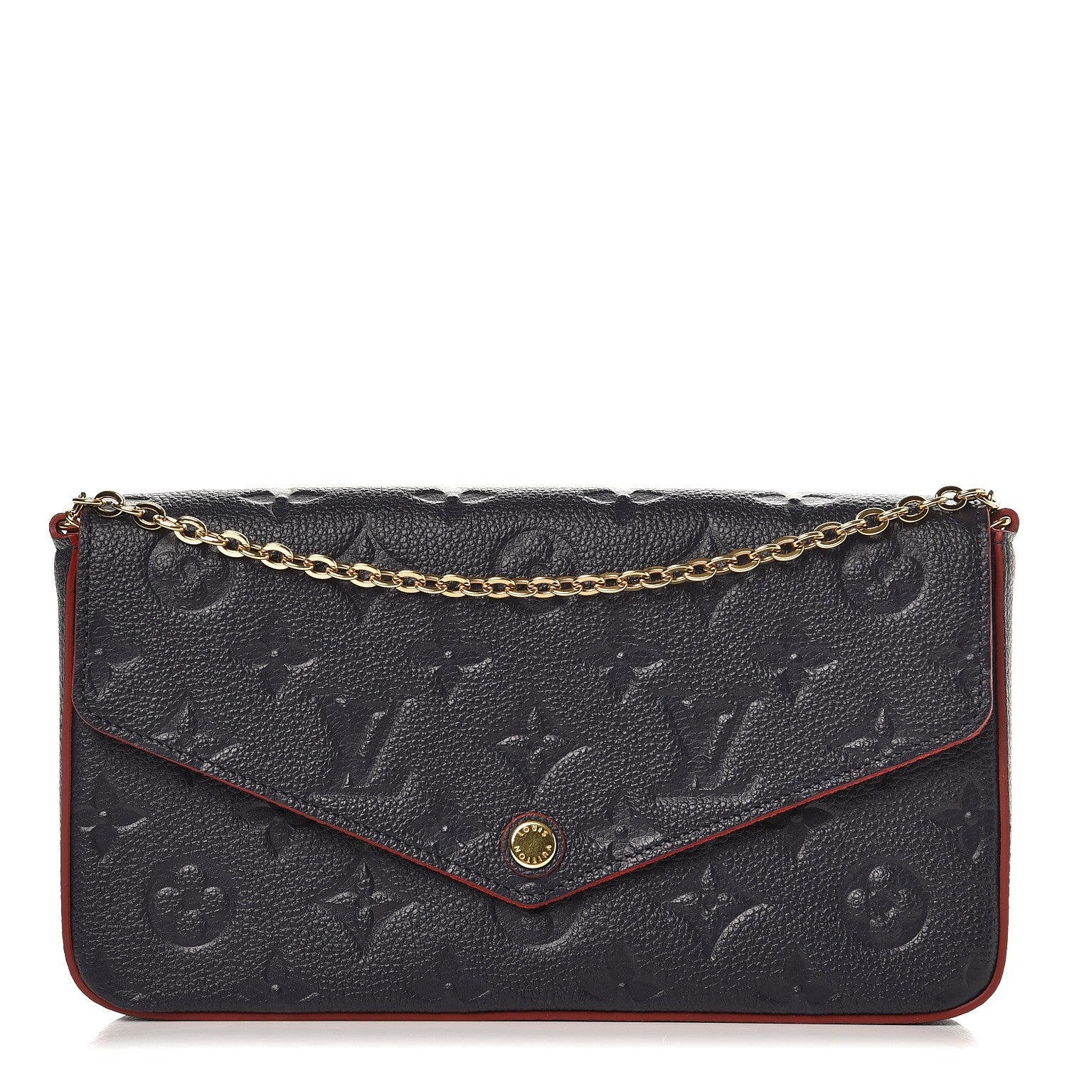 Louis Vuitton Empreinte Pochette Felicie Chain Wallet Marine Rouge 1 of 10