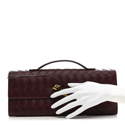Bottega Veneta Nappa Intrecciato Long Andiamo Top Handle Clutch Barolo 2 of 10