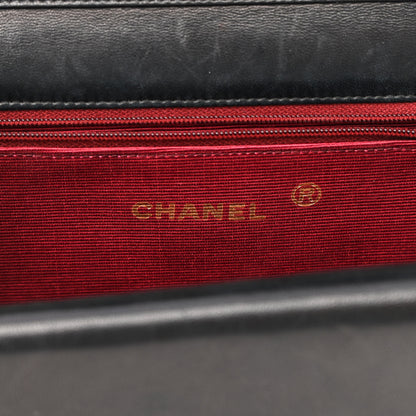 Chanel Lambskin Quilted Medium Round Double Flap Black 6 of 10