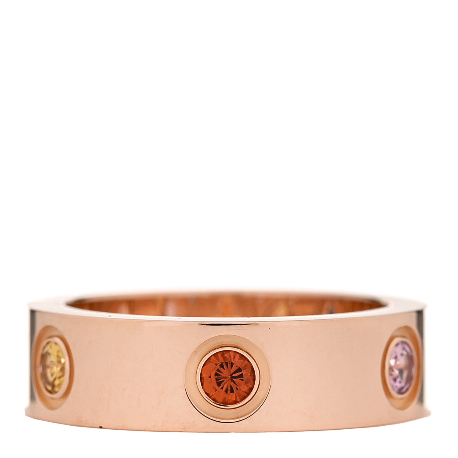 Cartier 18K Pink Gold Sapphire Garnet Amethyst 5.5mm LOVE Ring 51 5.75 1 of 5
