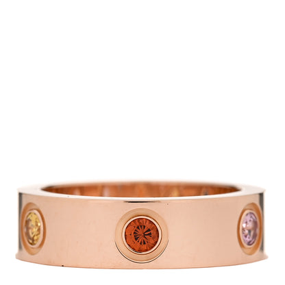 Cartier 18K Pink Gold Sapphire Garnet Amethyst 5.5mm LOVE Ring 51 5.75 1 of 5