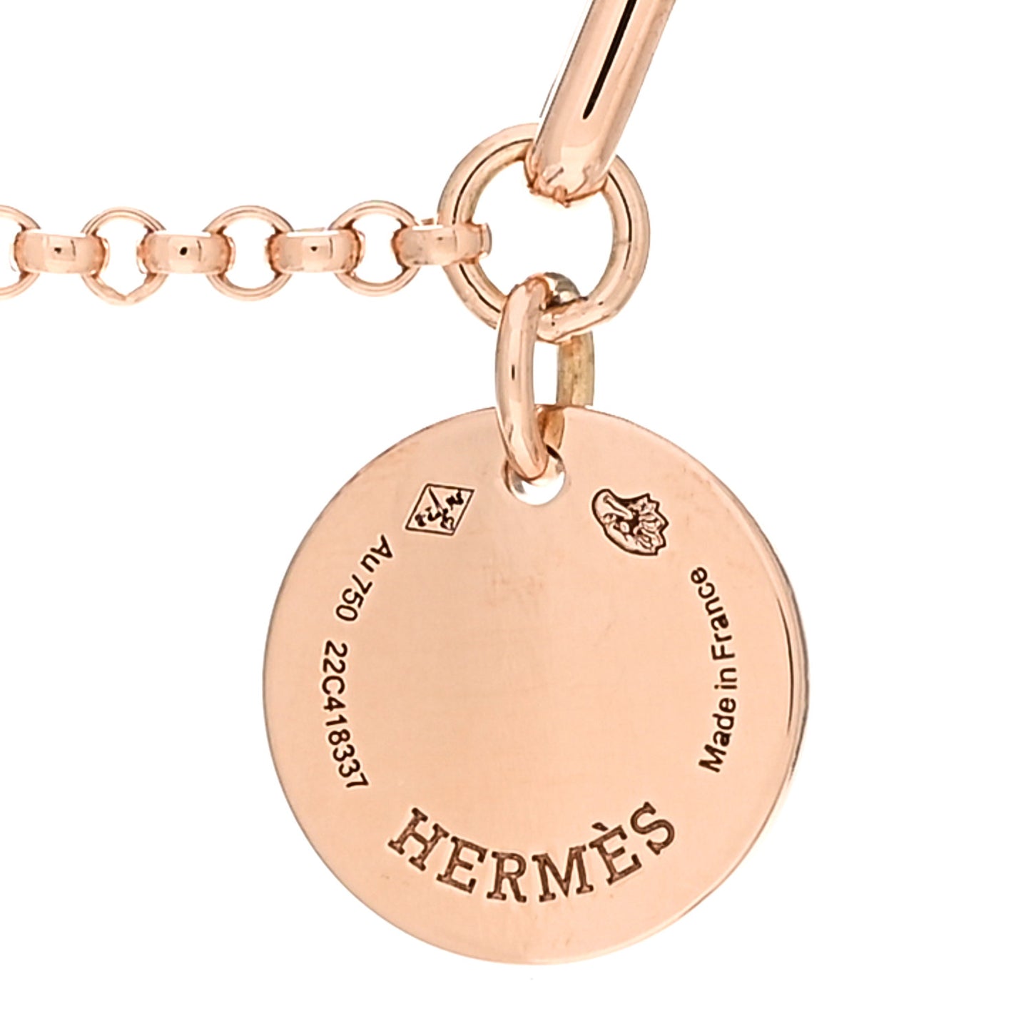 18K Rose Gold Diamond PM Ex-Libris Pendant Necklace