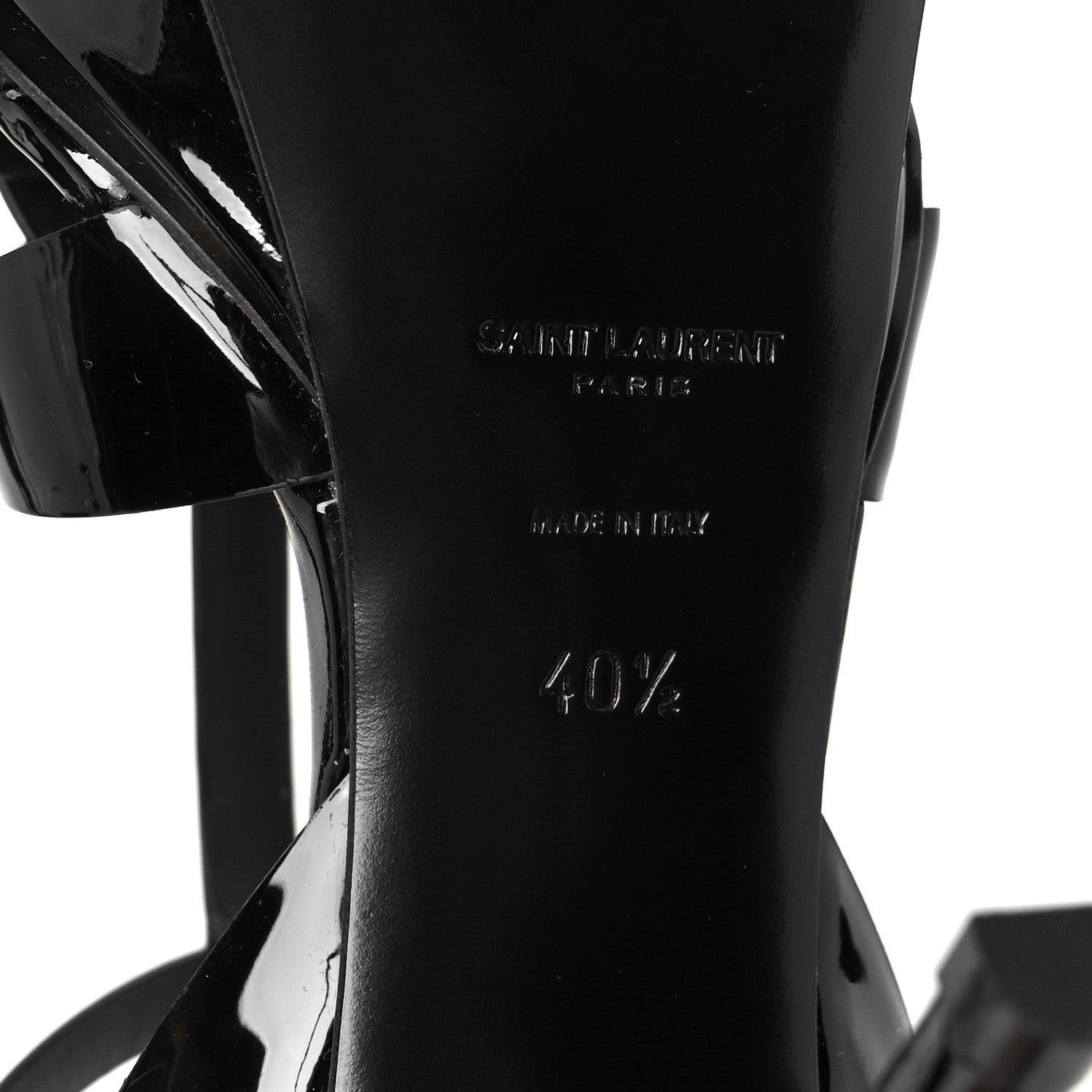 Saint Laurent Patent Tribute 75 Platform Sandals 40.5 Black 8 of 10