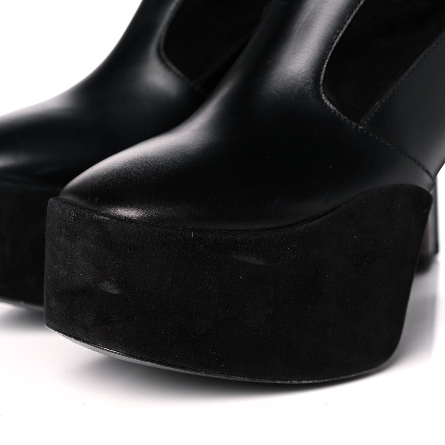 Suede Podium Platform High Boots 37 Black