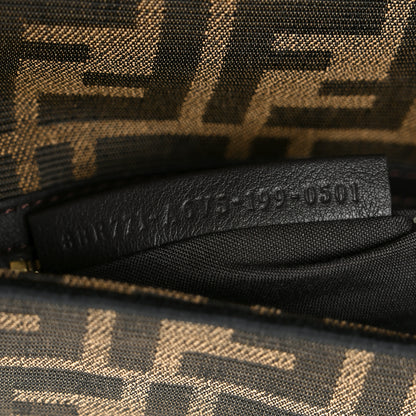 Fendi Fabric Jacquard FF 1974 Large Baguette Tobacco Moro Black 7 of 11