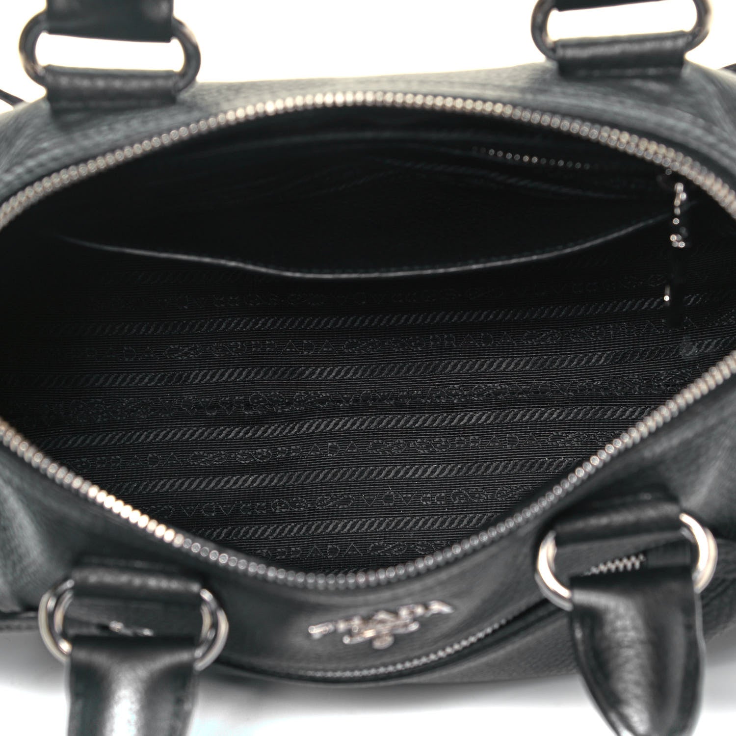 Prada Vitello Daino Shopping Satchel Black 5 of 9