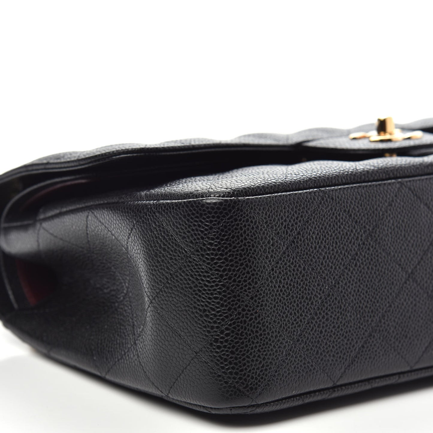 Caviar Quilted Jumbo Double Flap Black