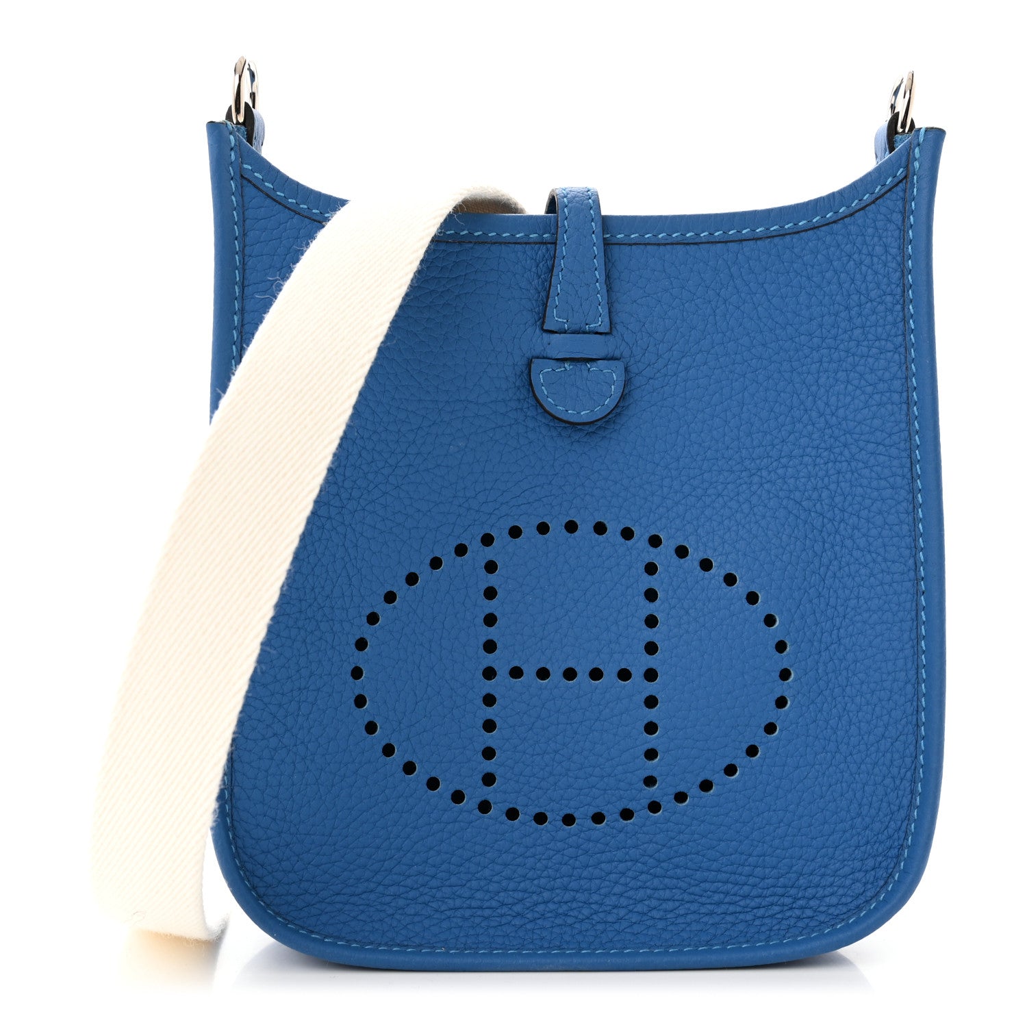 Hermes Taurillon Clemence Amazone Evelyne TPM Mykonos Blanc 1 of 10