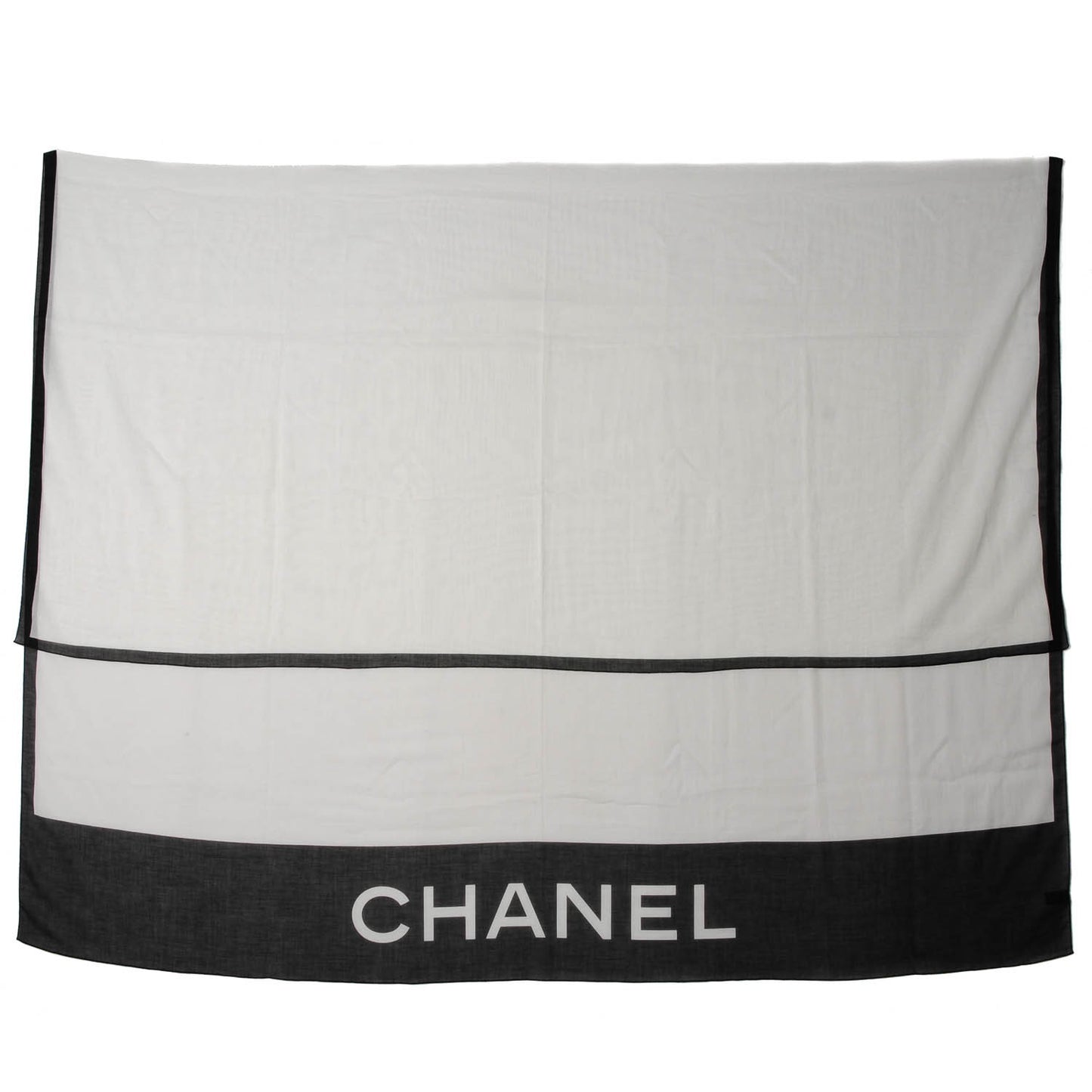Cotton CC Scarf Black White